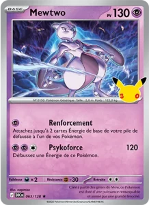 Carte Pokémon Mewtwo 063/128 du set 30e Anniversaire