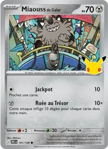 Carte Pokémon Miaouss de Galar 101/128 du set 30e Anniversaire