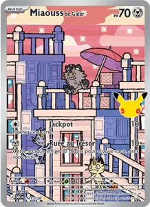 Carte Pokémon Miaouss de Galar 141/128 du set 30e Anniversaire