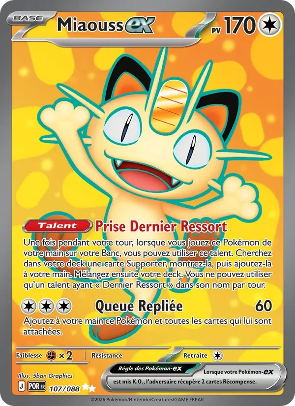 Carte Pokémon Miaouss-ex 107/124 — Équilibre Parfait
