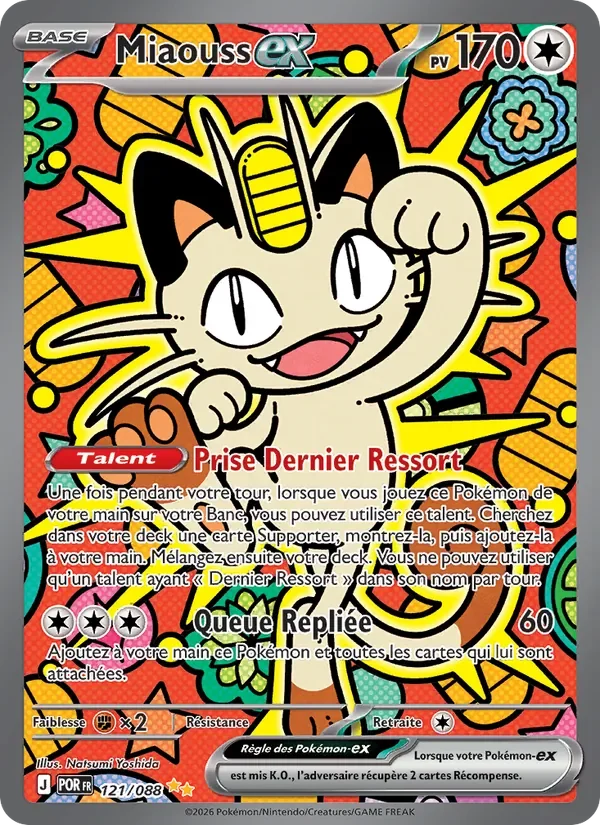 Carte Pokémon Miaouss-ex 121/124 — Équilibre Parfait