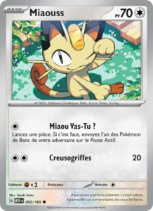 Carte Pokémon Miaouss 052/165 — 151