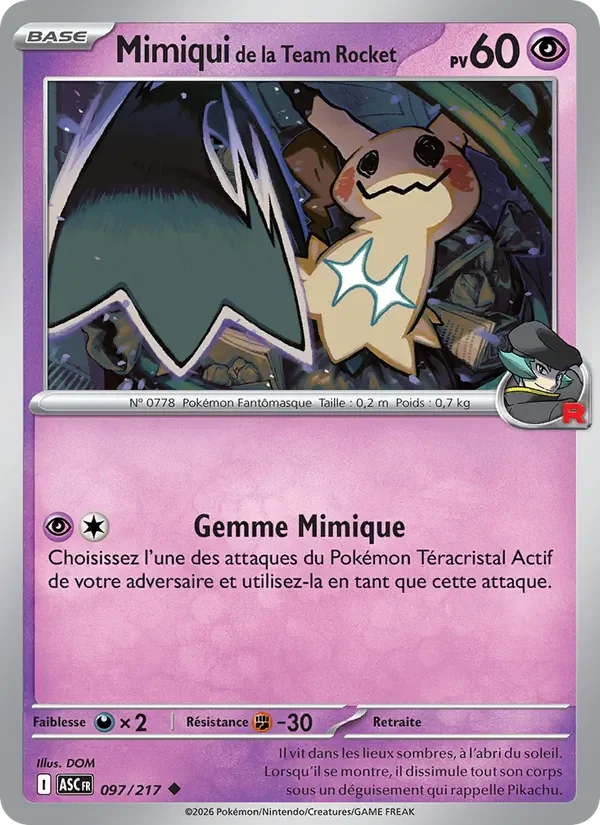 Carte Pokémon Mimiqui de la Team Rocket 097/295 — Héros Transcendants