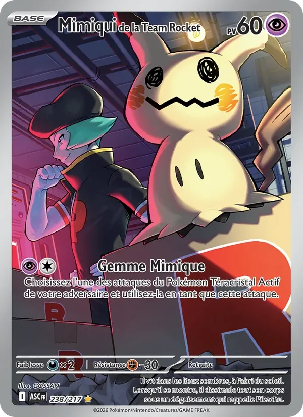Carte Pokémon Mimiqui de la Team Rocket 238/295 — Héros Transcendants