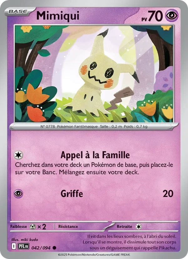 Carte Pokémon Mimiqui 042/094 — Flammes Fantasmagoriques