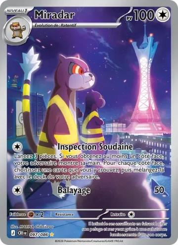 Carte Pokémon Miradar 097/086, extension Chaos Ascendant
