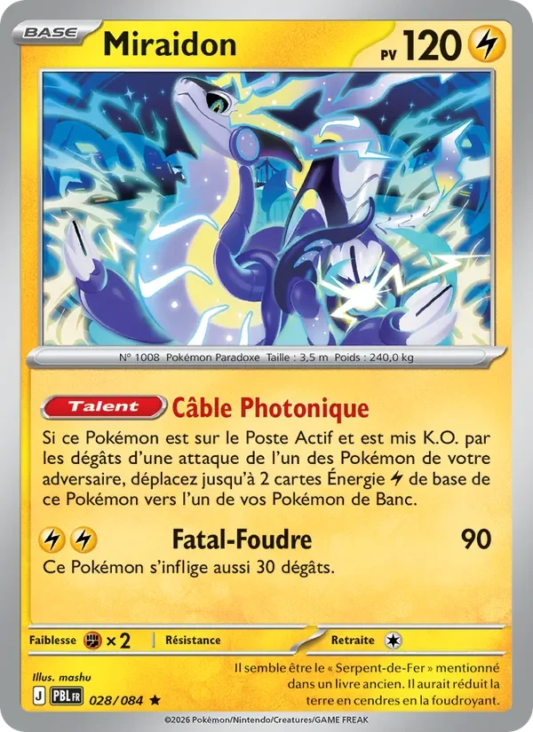 Carte Pokémon Miraidon 028/120 — Nuit Noire
