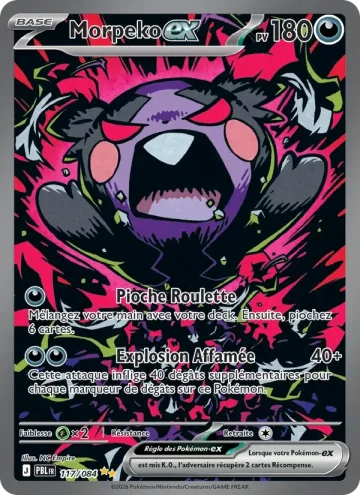 Carte Pokémon Morpeko-ex 117/084, extension Nuit Noire