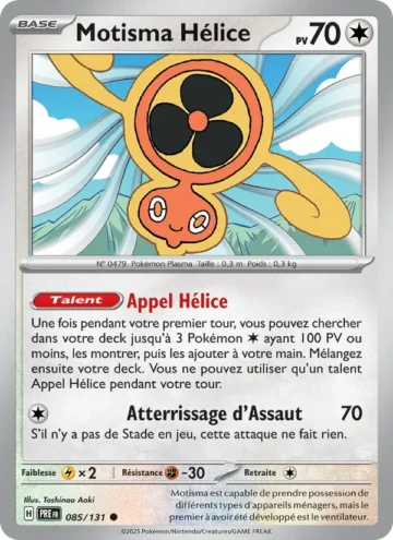 Carte Pokémon Motisma Hélice 085/131, extension Évolutions Prismatiques