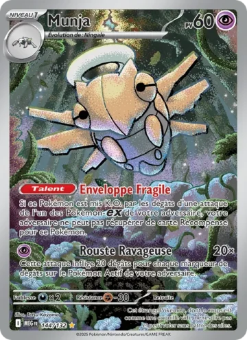 Carte Pokémon Munja 144/132, extension Méga-Évolution