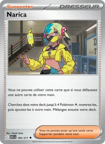 Carte Pokémon Narica 185/217, extension Héros Transcendants