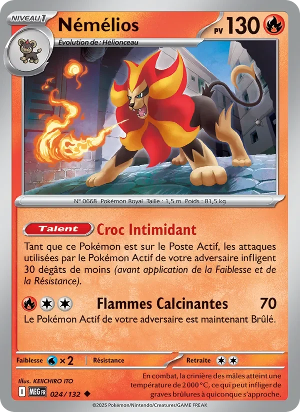 Carte Pokémon Némélios 024/132 — Méga-Évolution