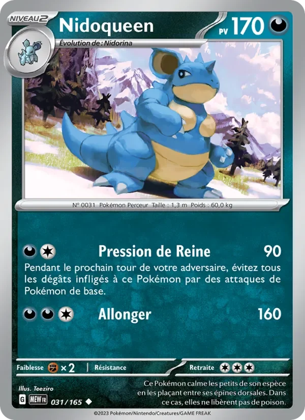 Carte Pokémon Nidoqueen 031/165 — 151