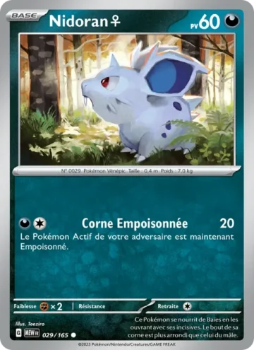 Carte Pokémon Nidoran♀ 029/165, extension 151