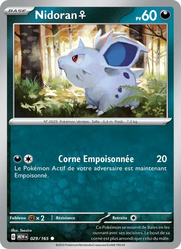 Carte Pokémon Nidoran♀ 029/165 — 151
