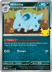 Carte Pokémon Nidorina 088/128 du set 30e Anniversaire