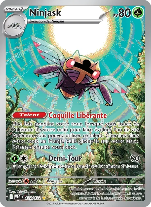 Carte Pokémon Ninjask 137/132 — Méga-Évolution