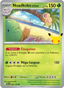 Carte Pokémon Noadkoko d'Alola 002/128 du set 30e Anniversaire
