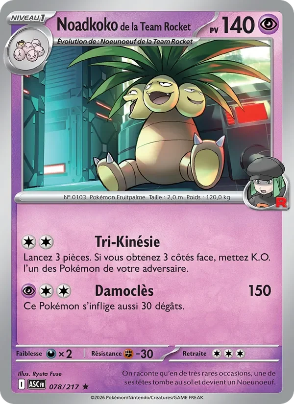 Carte Pokémon Noadkoko de la Team Rocket 078/295 — Héros Transcendants