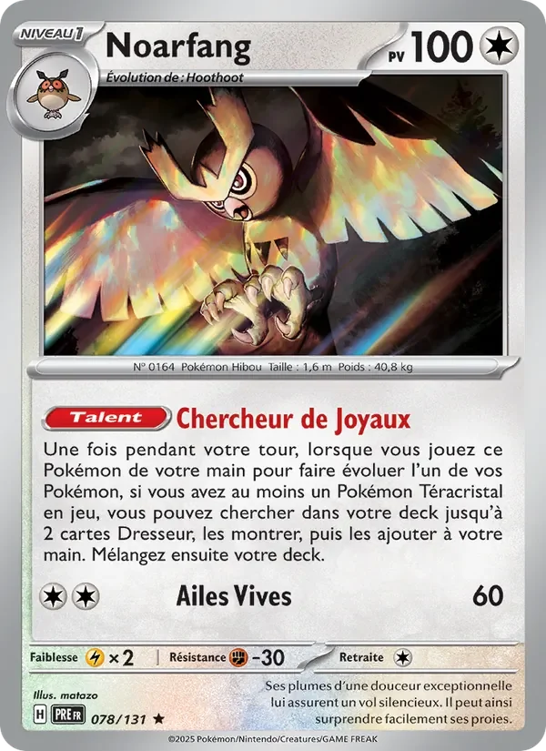 Carte Pokémon Noarfang 078/131 — Évolutions Prismatiques