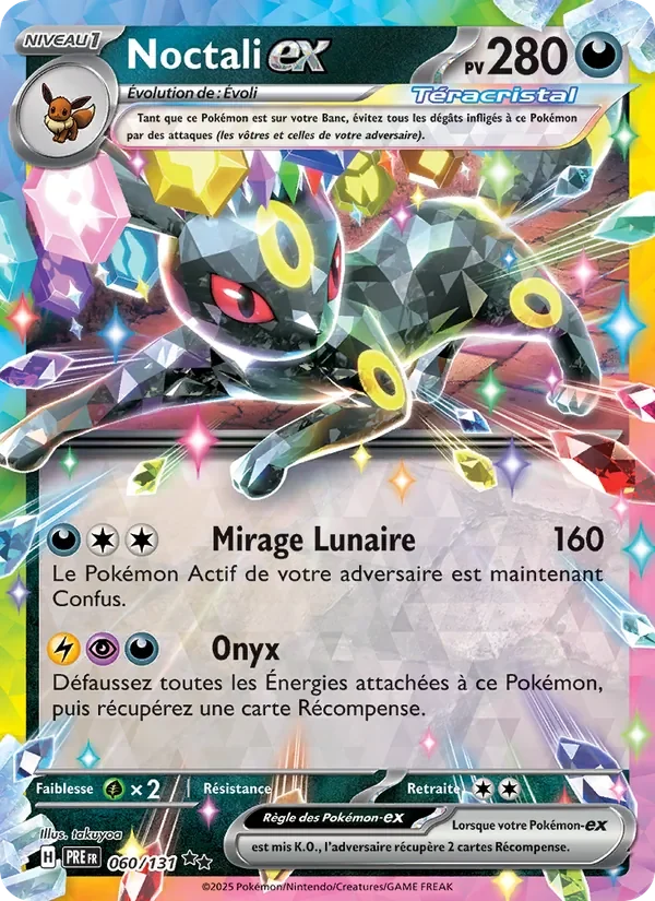 Carte Pokémon Noctali-ex 060/131 — Évolutions Prismatiques