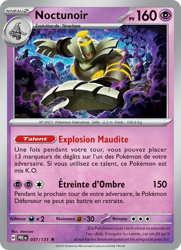 Carte Pokémon Noctunoir 037/131 — Évolutions Prismatiques