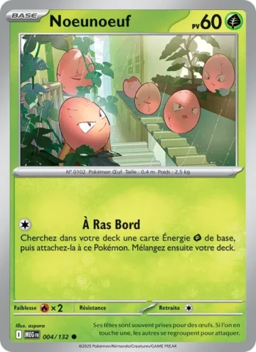 Carte Pokémon Noeunoeuf 004/132, extension Méga-Évolution
