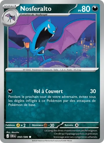 Carte Pokémon Nosferalto 050/086, extension Chaos Ascendant