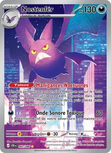 Carte Pokémon Nostenfer 093/086, extension Chaos Ascendant