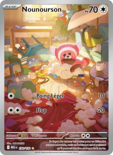 Carte Pokémon Nounourson 154/132, extension Méga-Évolution