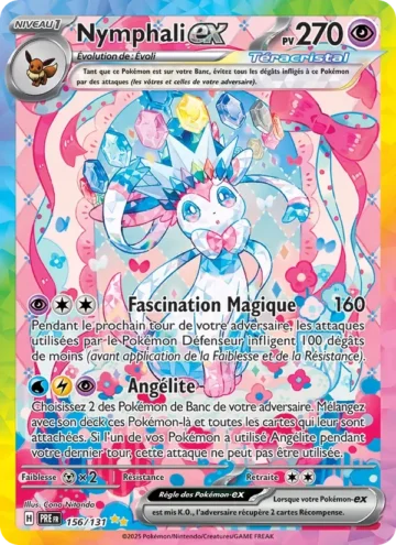Carte Pokémon Nymphali-ex 156/131, extension Évolutions Prismatiques