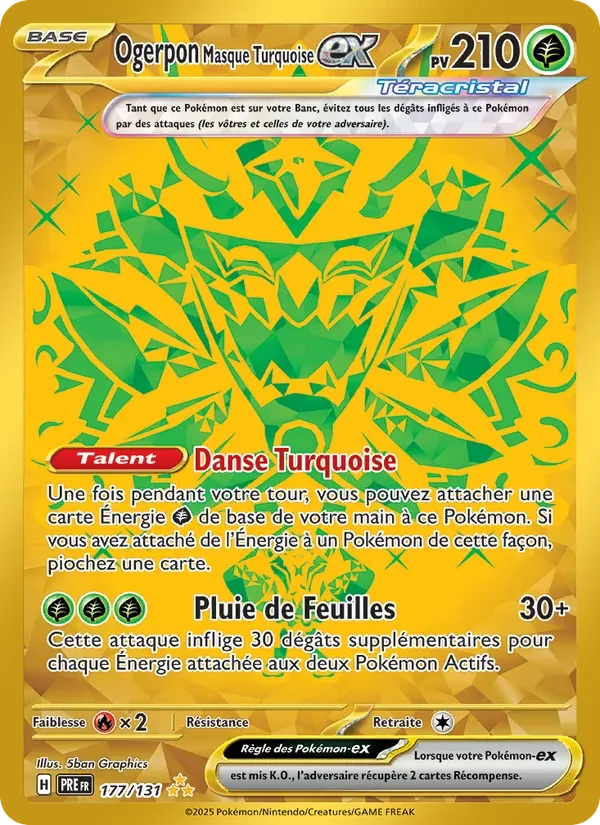 Carte Pokémon Ogerpon Masque Turquoise-ex 177/131 — Évolutions Prismatiques