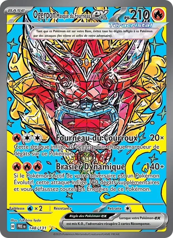 Carte Pokémon Ogerpon Masque du Fourneau-ex 148/131 — Évolutions Prismatiques