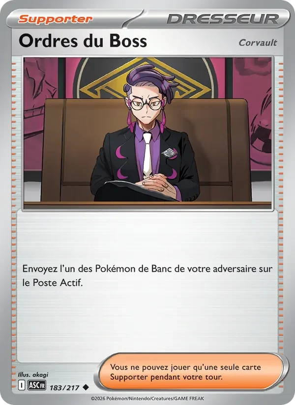 Carte Pokémon Ordres du Boss 183/295 — Héros Transcendants