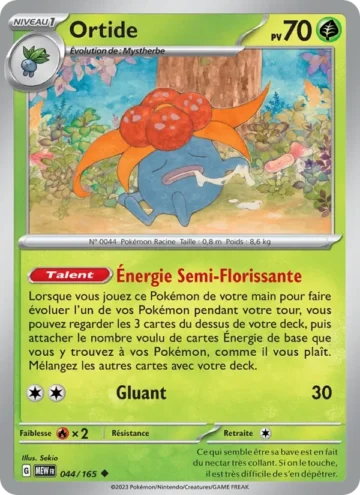 Carte Pokémon Ortide 044/165, extension 151