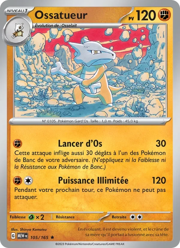 Carte Pokémon Ossatueur 105/165 — 151