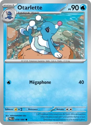 Carte Pokémon Otarlette 019/084, extension Nuit Noire