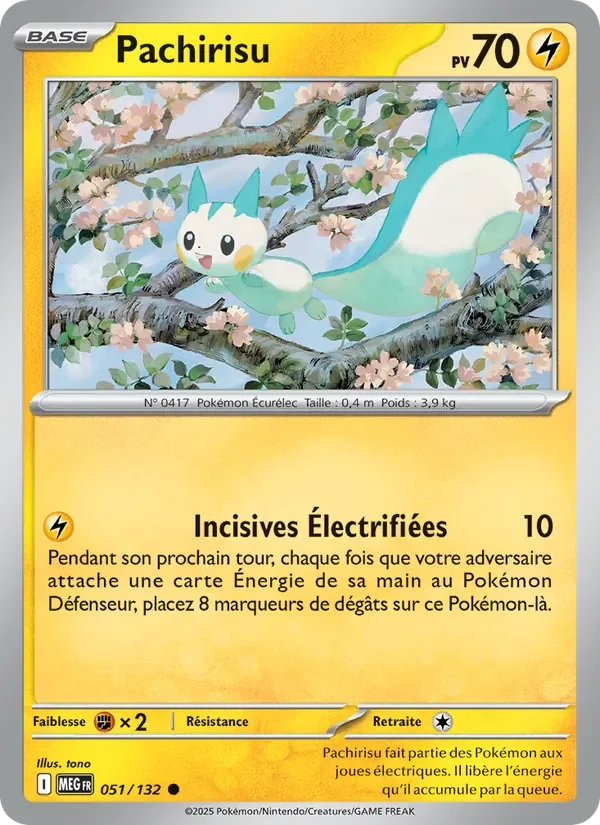 Carte Pokémon Pachirisu 051/132 — Méga-Évolution