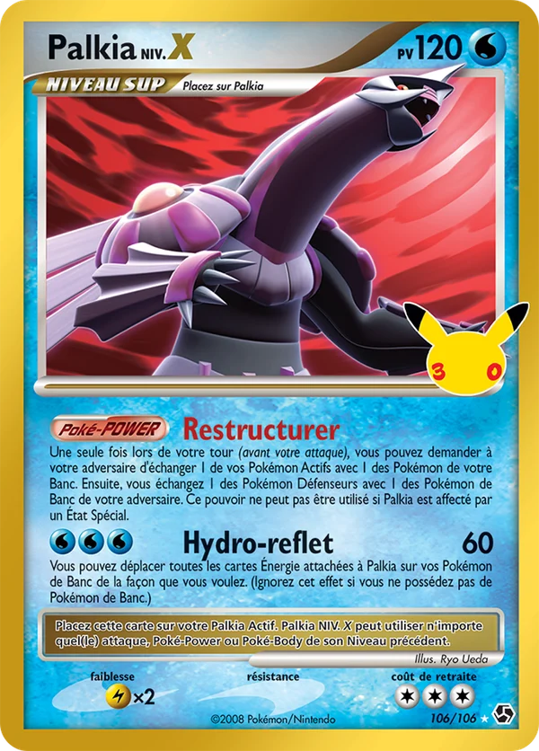 Carte Pokémon Palkia 106/106 du set 30e Anniversaire