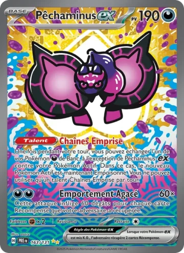 Carte Pokémon Pêchaminus-ex 163/131, extension Évolutions Prismatiques