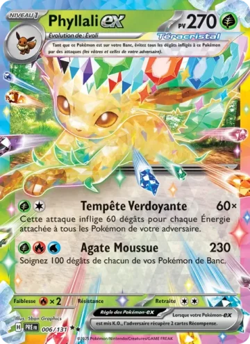 Carte Pokémon Phyllali-ex 006/131, extension Évolutions Prismatiques