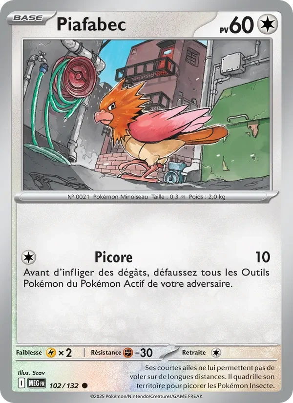 Carte Pokémon Piafabec 102/132 — Méga-Évolution