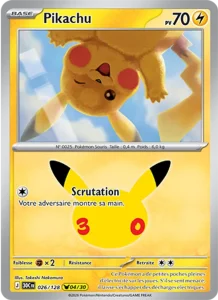 Carte Pokémon Pikachu 026/128 du set 30e Anniversaire
