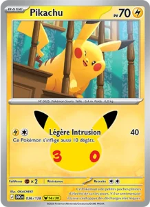 Carte Pokémon Pikachu 036/128 du set 30e Anniversaire