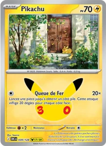 Carte Pokémon Pikachu 039/128 du set 30e Anniversaire