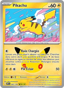 Carte Pokémon Pikachu 042/128 du set 30e Anniversaire
