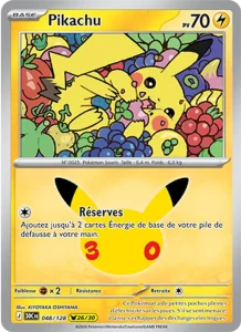 Carte Pokémon Pikachu 048/128 du set 30e Anniversaire