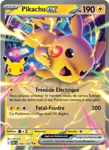 Carte Pokémon Pikachu-ex 054/128 du set 30e Anniversaire