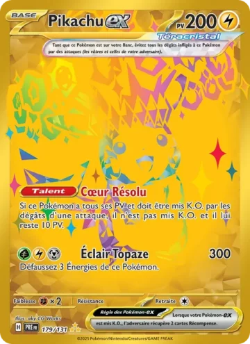 Carte Pokémon Pikachu-ex 179/131, extension Évolutions Prismatiques