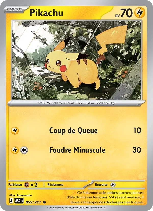 Carte Pokémon Pikachu 055/295 — Héros Transcendants